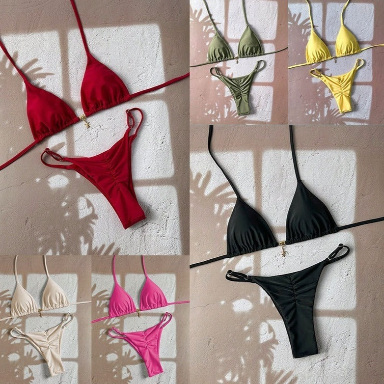 Halter Triangle Thong Bikini