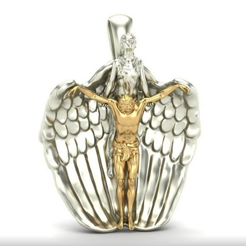 Holy Redemption Jesus Angel Necklace - Religious Gift