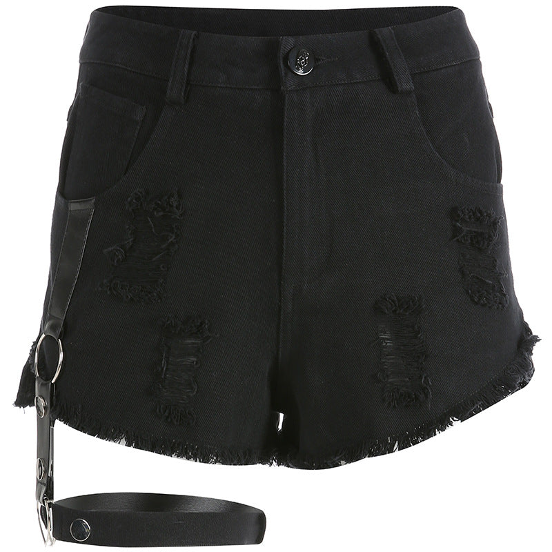 High Waist Ripped Denim Shorts for Women Summer