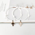 Alloy Cross Wax Rope Bracelet for Men and Women