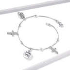 Ladies' Fashion Skull Cross Bracelet for Unique Style