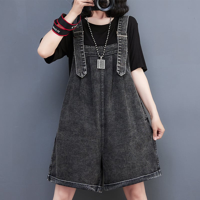 Large Women's Fashion Denim Overalls Shorts