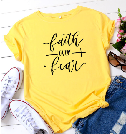 Faith Over Fear Loose Fit Short Sleeve T-Shirt | Faith Streetwear