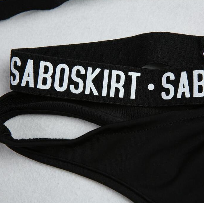 Logo Band Cross-Strap Bikini Set