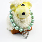 Pet Pearl Necklace with Heart Pendant for Cats and Dogs