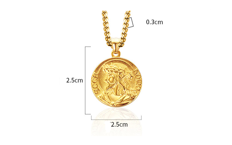 Men's Jesus Round Pendant - Hip Hop Titanium Jewelry