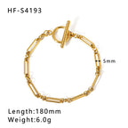 Gold Plated Shell OT Buckle Cross Bracelet Cuban Chain