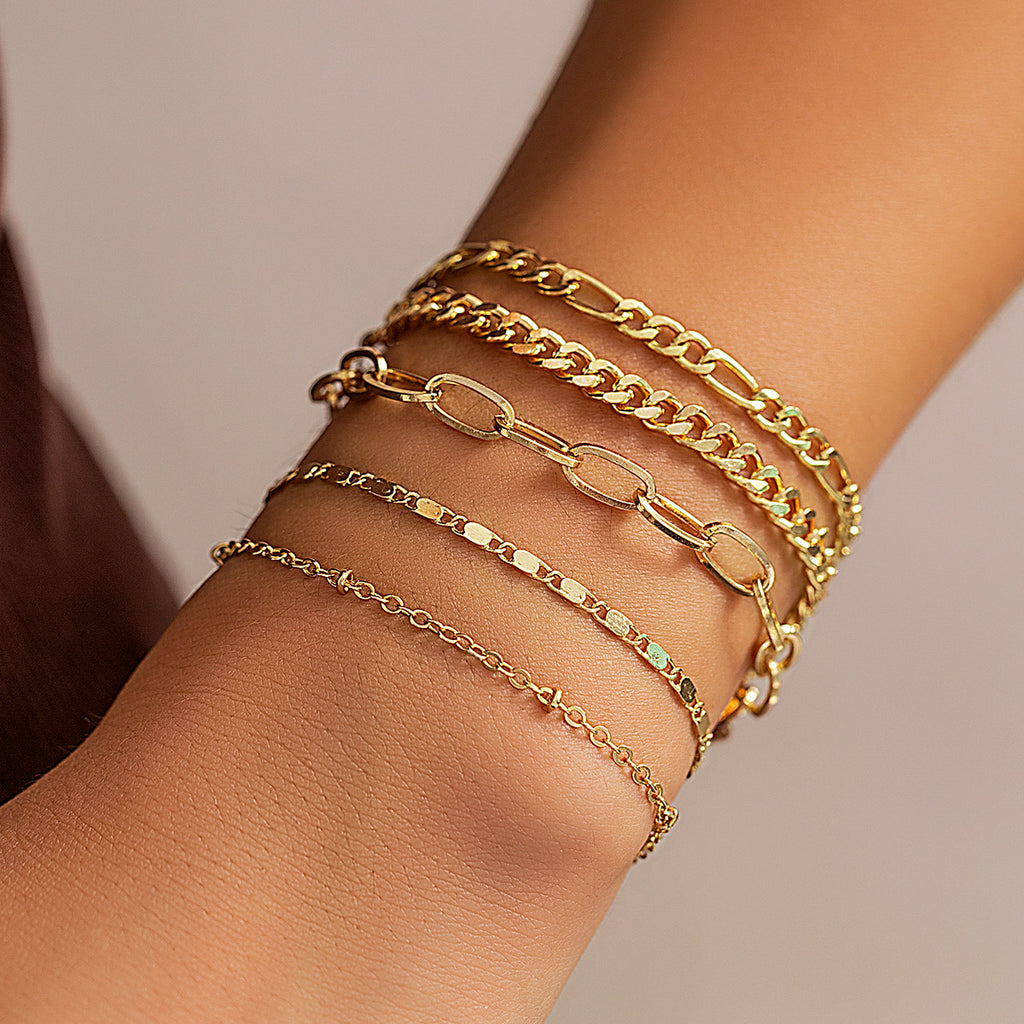 Simple Twin Cross Chain Bracelet for Women