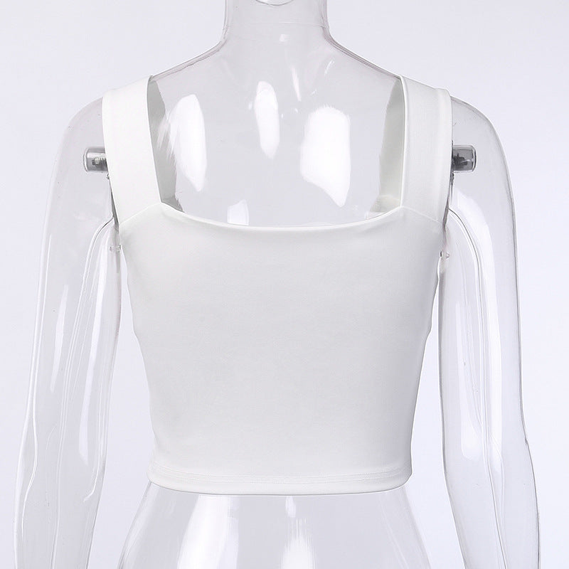 Women's Sexy Bow Tie Pleated U-Neck Tank Top