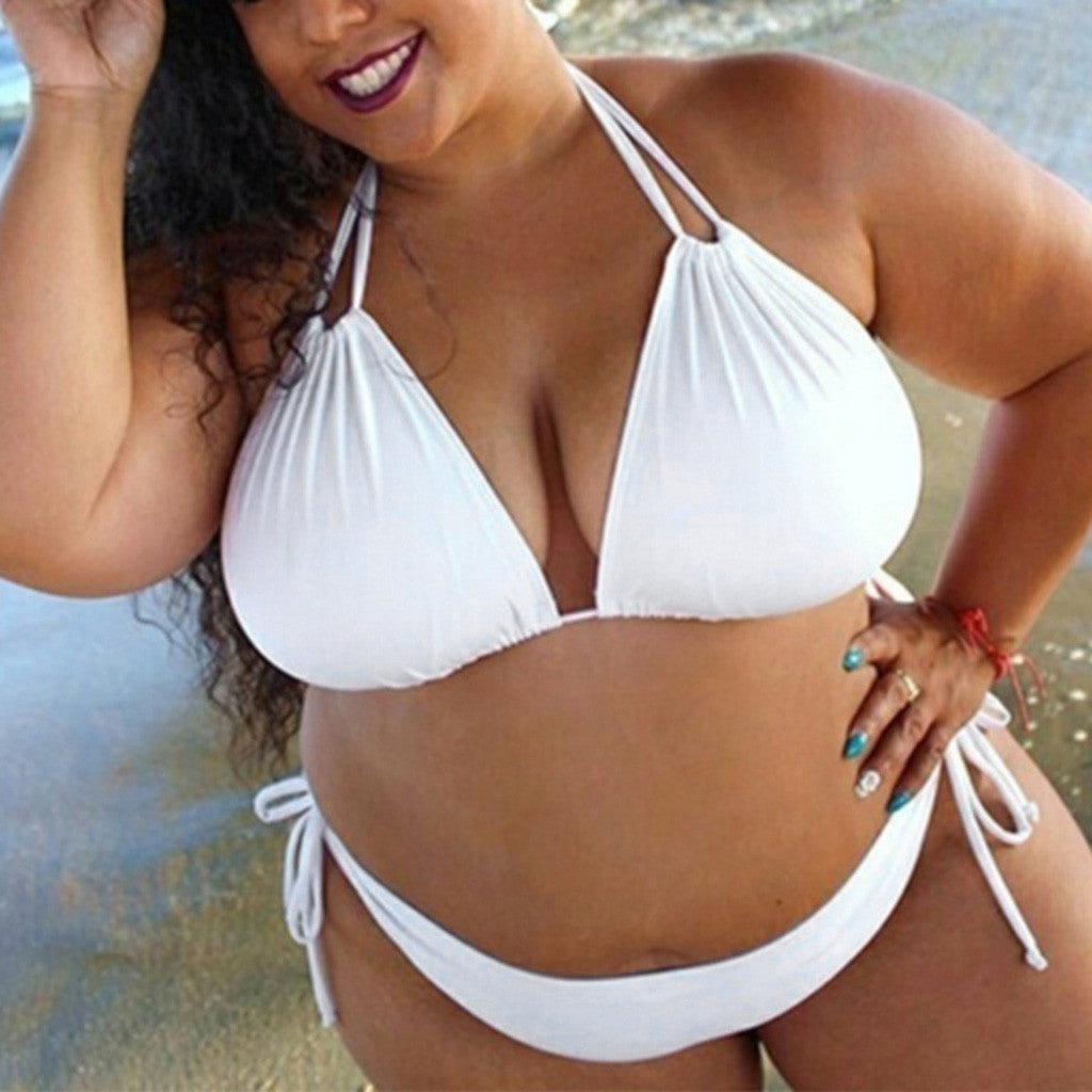 2019 Trendy Plus Size Halter Bikini Swimsuit for Women