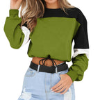 Cut-Out Cropped Hoodie with Tie Detail for Women