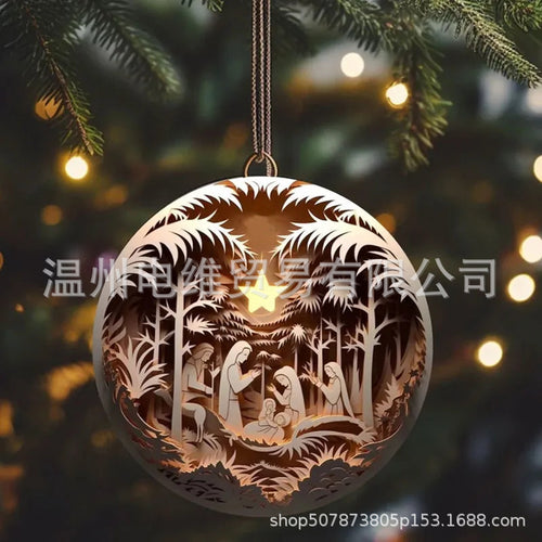 3D Acrylic Nativity Christmas Ornament for Home Decor | Holiday Decor