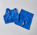 Women's Quick-Drying Seamless Yoga Sportswear Two-Piece Shorts Set