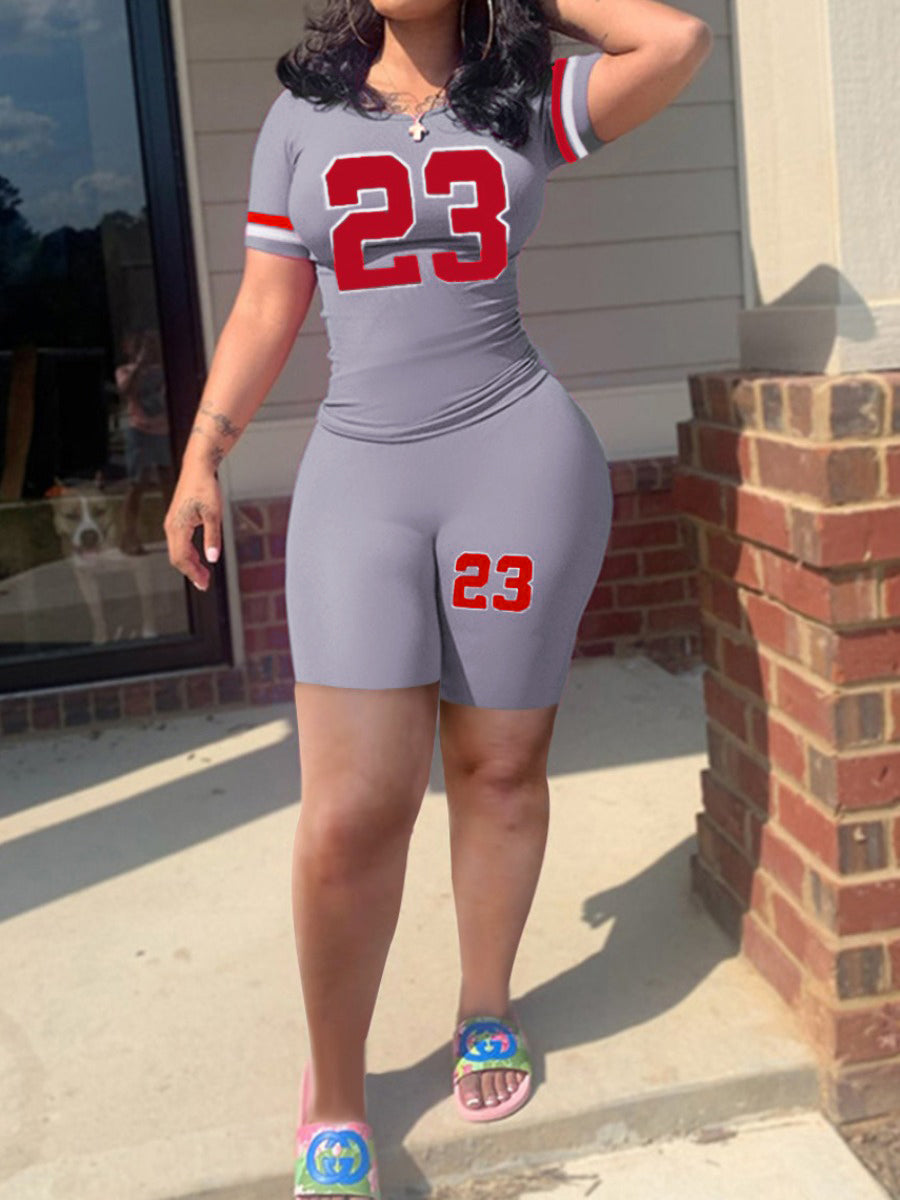 Plus Size Women's Sports Cami and Drawstring Shorts Set