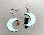 Cat and Moon Star Earrings for Girls - Wholesale Fashion