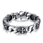 Vintage Titanium Steel Cross Shelf Bracelet