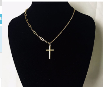 Golcrux Men's Chain with Cross Pendant (One Piece)
