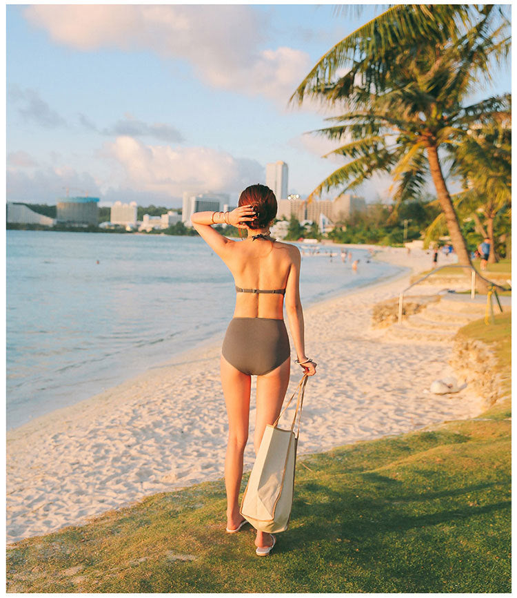 Twist-Front High-Waist Bikini Set