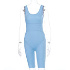 Women's Sleeveless Jumpsuit with Shorts for Fitness
