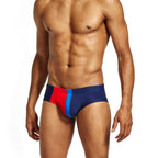 Color Block Triangle Swim Trunks - Quick Dry Swimwear