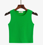 Korean Style Cropped Turtleneck Tank Top for Women