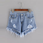 High-Waisted Distressed Denim Shorts for Women