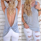 Summer Sleeveless Loose Women's Open Back Tank Top