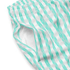 Men's Teal Striped Swim Trunks