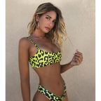Neon Leopard Print Bikini Set
