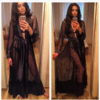 Lace Sheer Long Kimono Robe Nightwear for Women