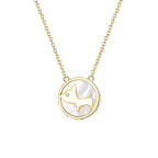 Silver Necklace with Cartoon Dog Pendant and Shell