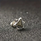 Vintage Men's God's Eye Double Layer Triangle Earrings | Jewelry