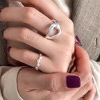 Irregular Hollow Line Cross Ring for Women