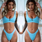 Sexy Low-Waist Solid Color Women's Bikini Set