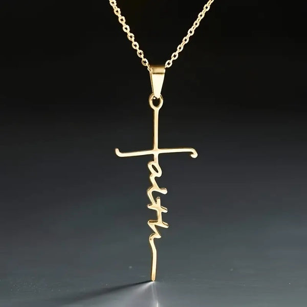 Stainless Steel Christian Cross Pendant Necklace (1pc) | Christian Jewelry