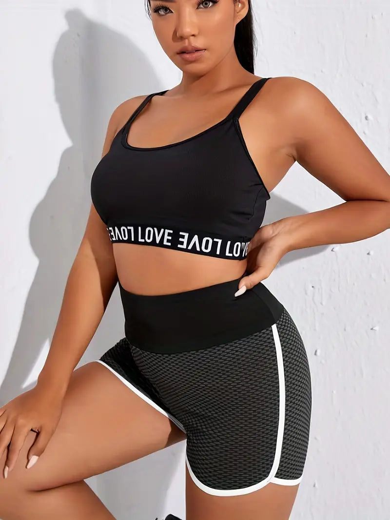 Plus Size Women's High Rise Sports Shorts with Wide Band