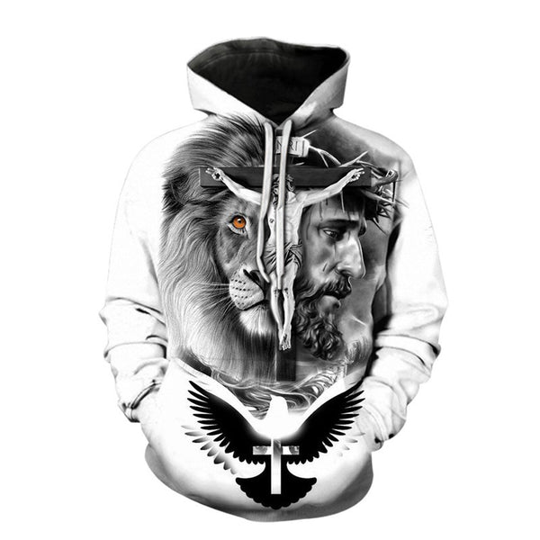 2023 Spring 3D Jesus Graphic Hoodie for Men | Faith Streetwear