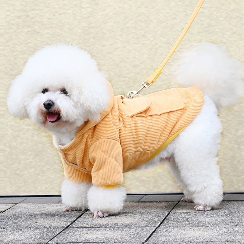 Warm Thickened Cotton Dog Coat with Backpack Feature
