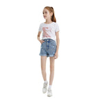 2024 Spring/Summer Girls' Distressed Denim Shorts