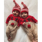 Baby Romper with Hat, Christmas Reindeer Bodysuit