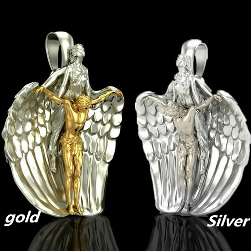 Holy Redemption Jesus Angel Necklace - Religious Gift