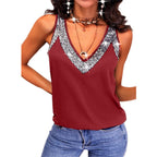 Women's Sleeveless Sequin Tank Top for Parties & Beach