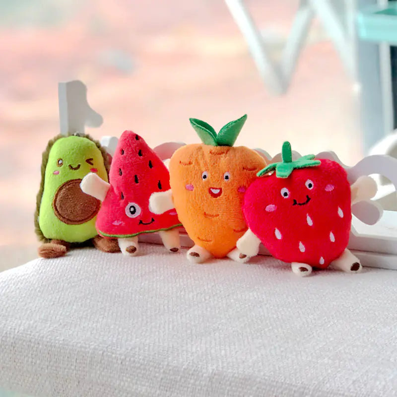 10CM Cute Fruit Vegetable Plush Keychain Accessory