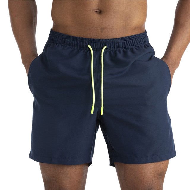 Men's Solid Drawstring Board Short Swim Trunks