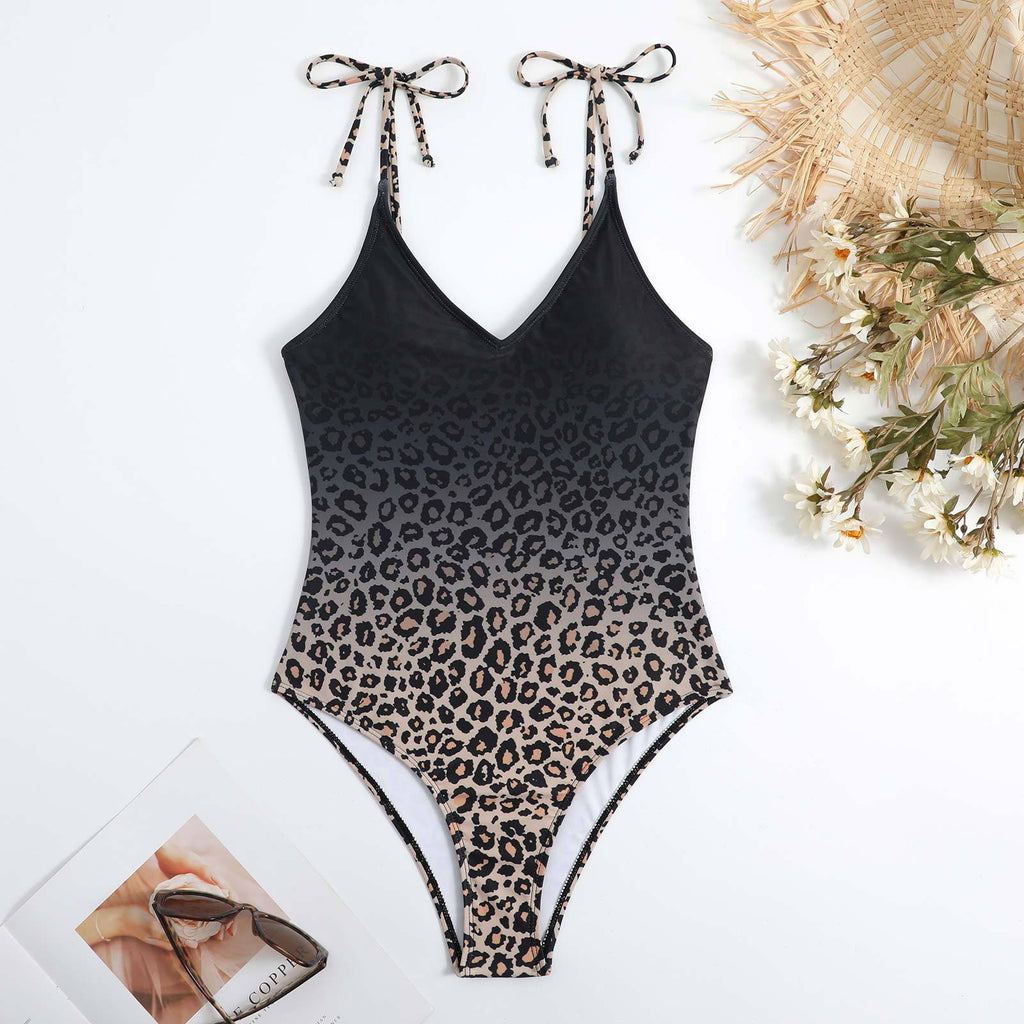 Leopard Print Sheer Beach Sarong Cover-Up