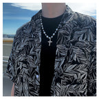 Trendy Pearl Necklace with Cross Pendant