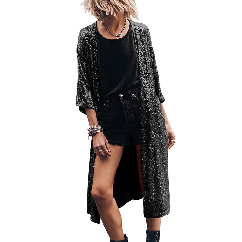 Personalized Sequin Beach Cover-Up Cardigan