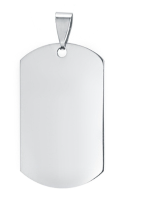 Fashion Stainless Steel Polished Dog Tag Necklace