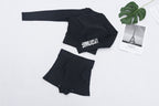 Women's Long-Sleeve Zip Rash Guard and Swim Shorts Set