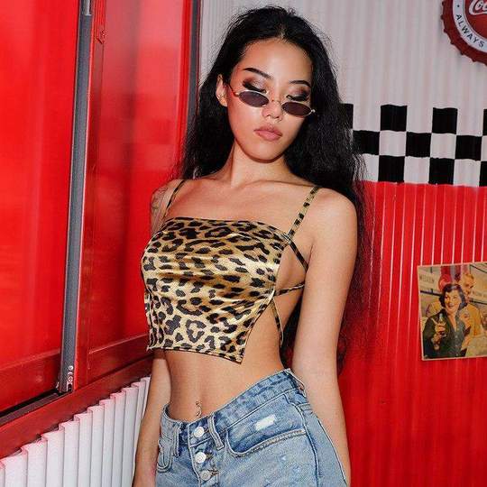 Summer Women's Cross Strap Leopard Print Tank Top